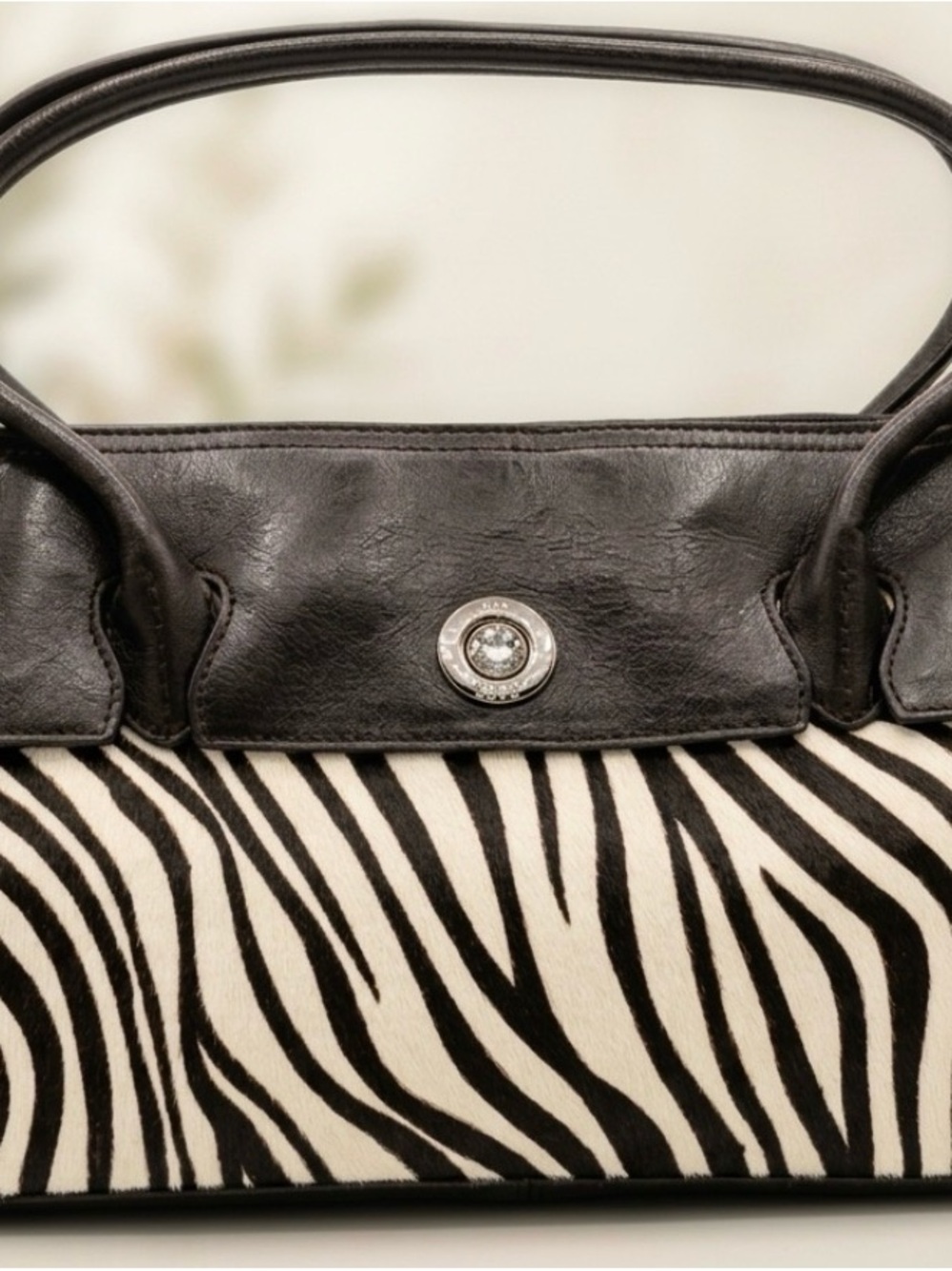 Pelle Studio Black & White Zebra Shoulder Bag